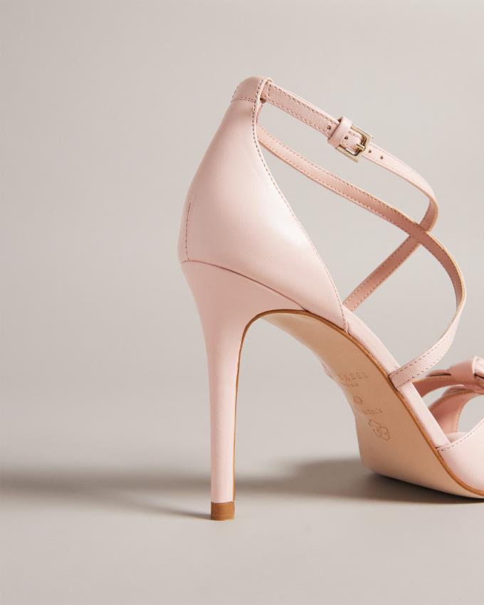 Sandale Ted Baker Leather Bow Heeled Rose Femme | UJW-26406791